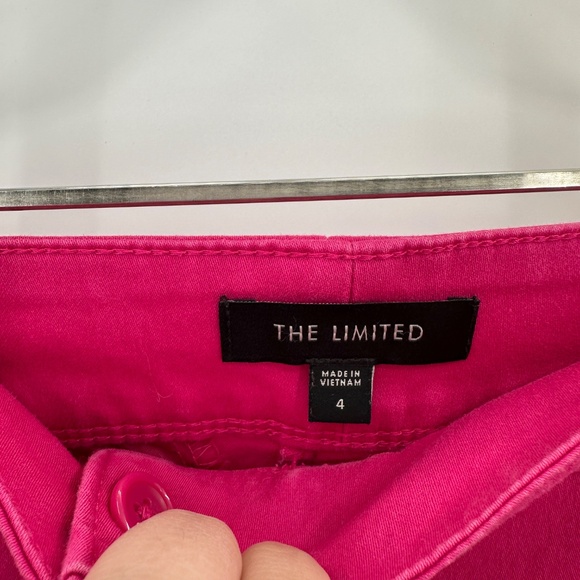 The Limited Cotton-Stretch Chino Shorts with Scallop Hem size 4 Pink 4" Inseam - Picture 5 of 14